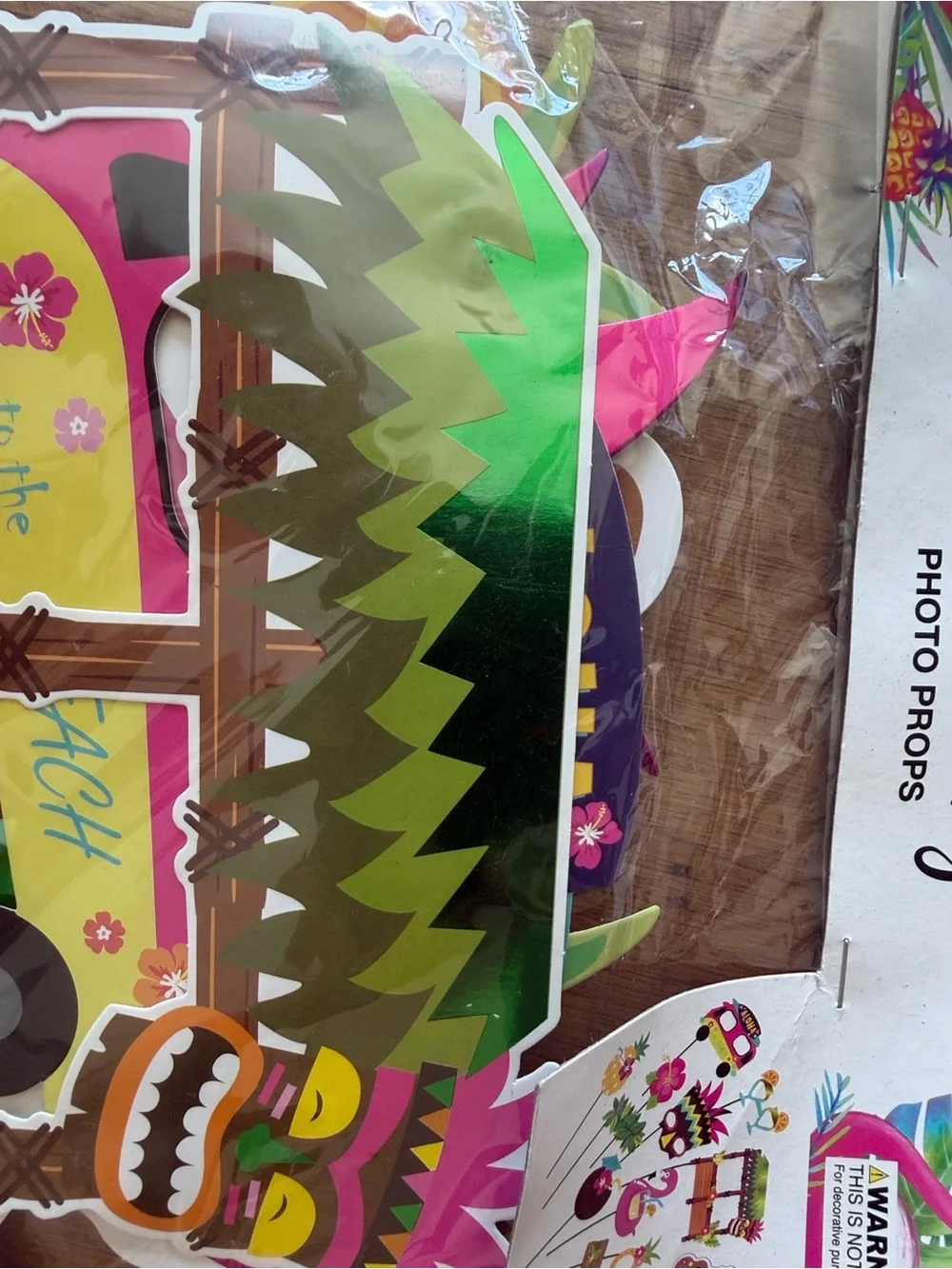 Hobby Lobby Tropical Party Photo Props - Pink, Green, Yellow